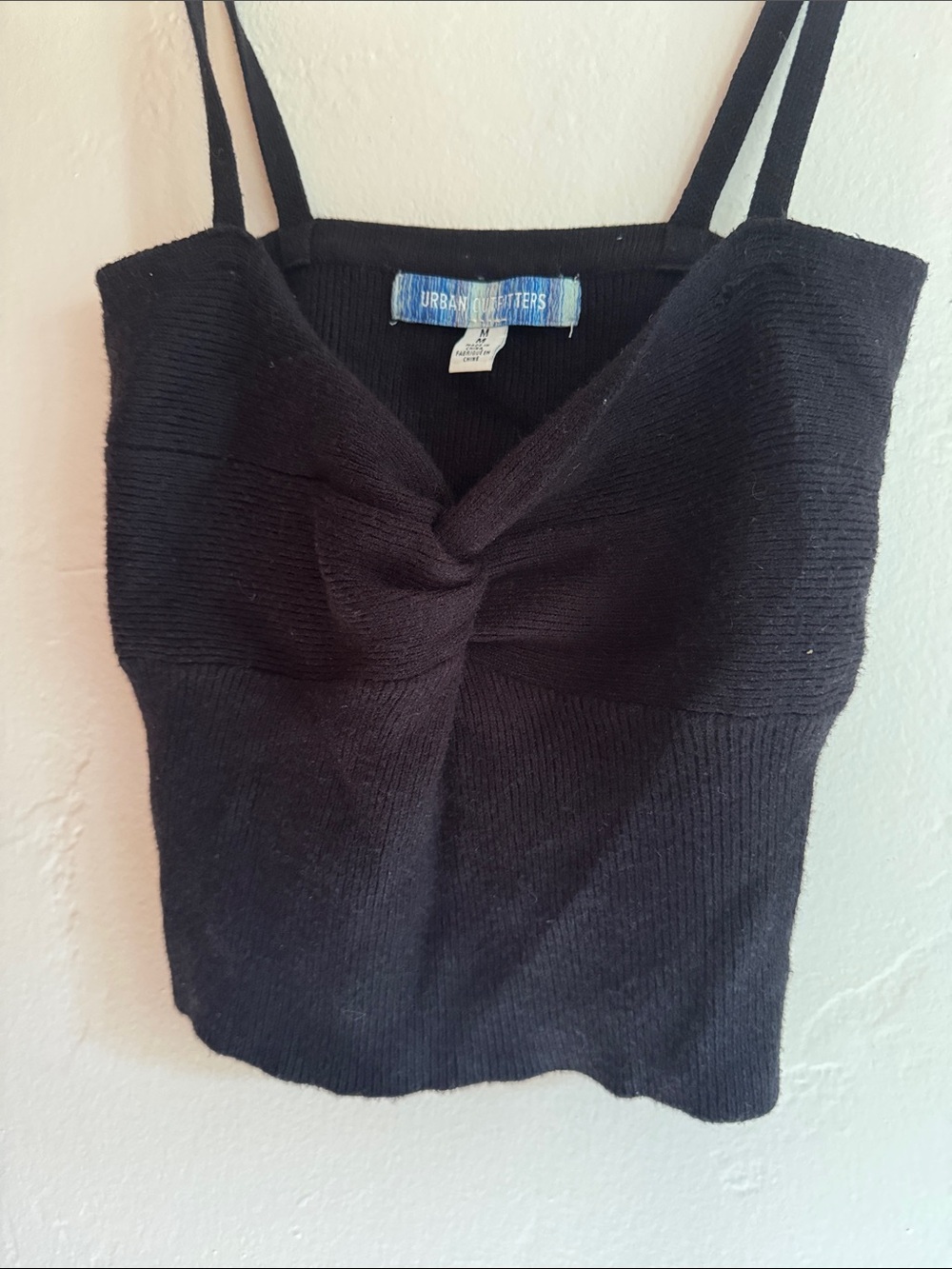 Urban Outfitters Black Knit Twist-Front Cami